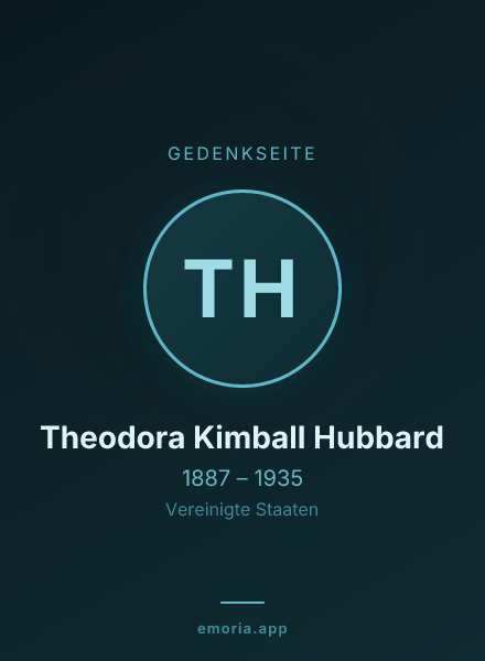 Gedenkportrait von Theodora Kimball Hubbard