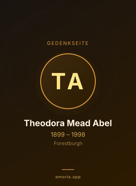 Gedenkportrait von Theodora Mead Abel