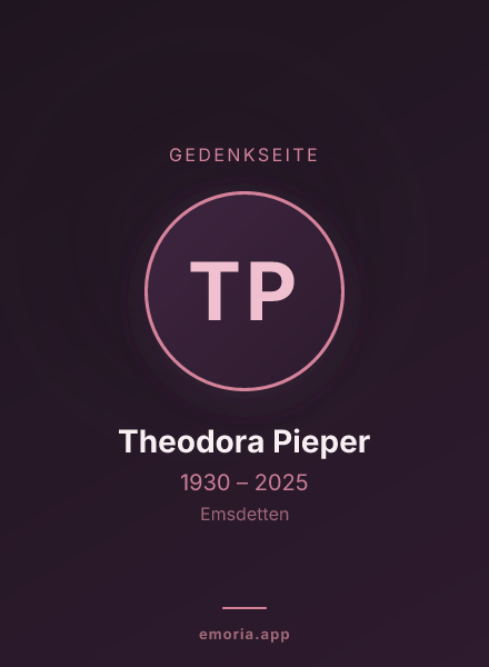 Gedenkportrait von Theodora Pieper