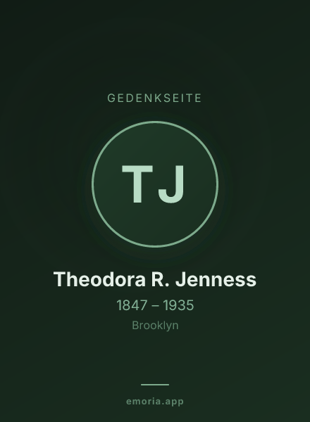 Gedenkportrait von Theodora R. Jenness