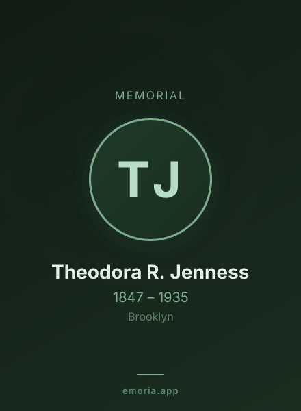 Memorial portrait of Theodora R. Jenness