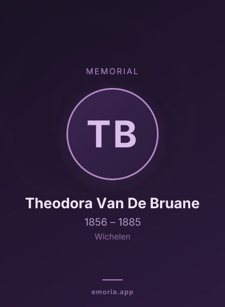 Memorial portrait of Theodora Van De Bruane