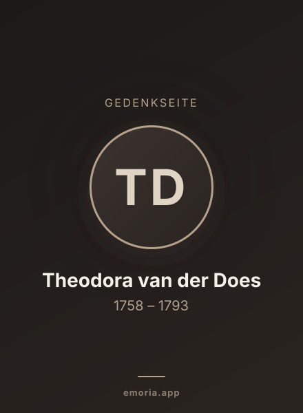Gedenkportrait von Theodora van der Does