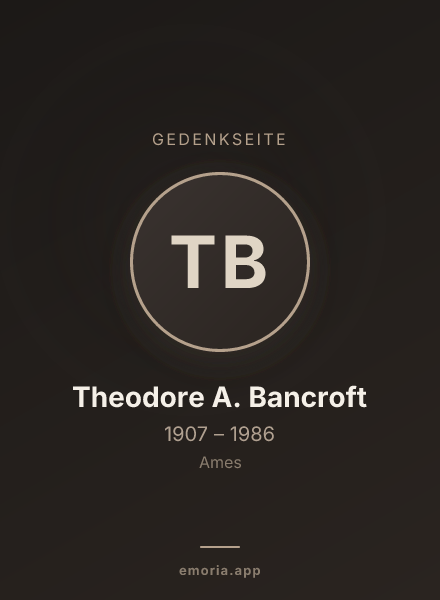 Gedenkportrait von Theodore A. Bancroft