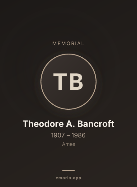 Memorial portrait of Theodore A. Bancroft
