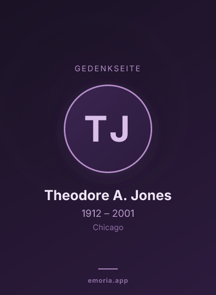 Gedenkportrait von Theodore A. Jones