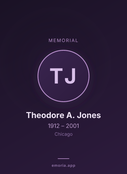 Memorial portrait of Theodore A. Jones