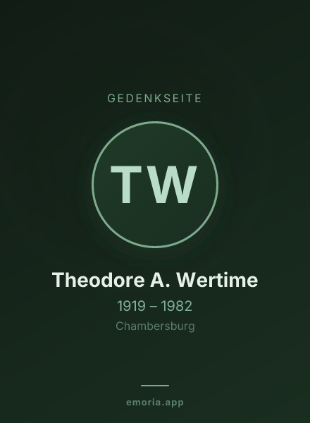 Gedenkportrait von Theodore A. Wertime