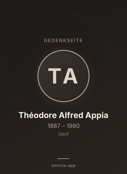Gedenkportrait von Théodore Alfred Appia