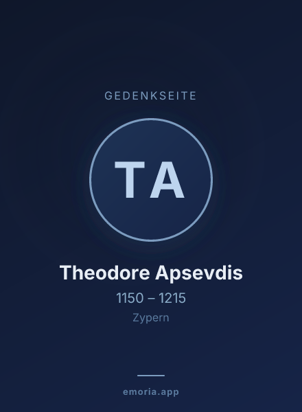 Gedenkportrait von Theodore Apsevdis