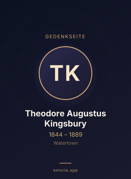 Gedenkportrait von Theodore Augustus Kingsbury