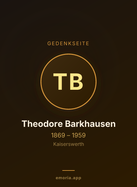 Gedenkportrait von Theodore Barkhausen