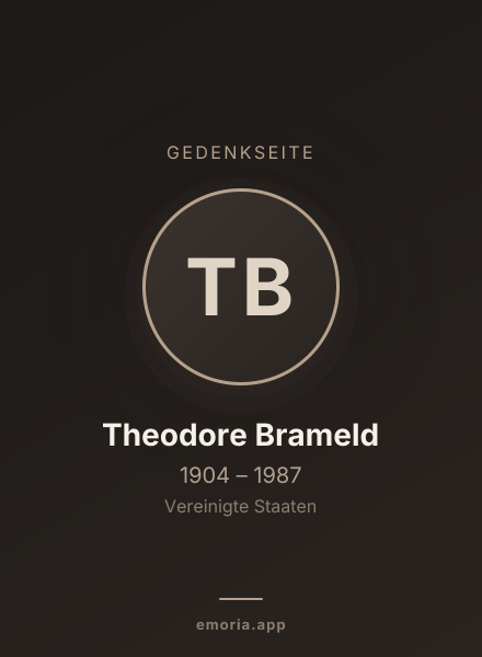 Gedenkportrait von Theodore Brameld