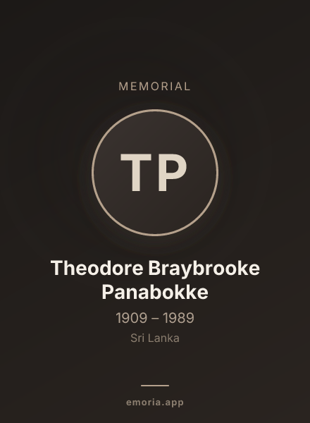 Memorial portrait of Theodore Braybrooke Panabokke