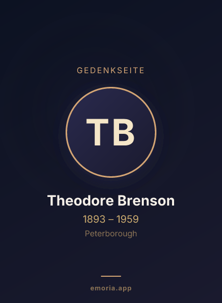 Gedenkportrait von Theodore Brenson