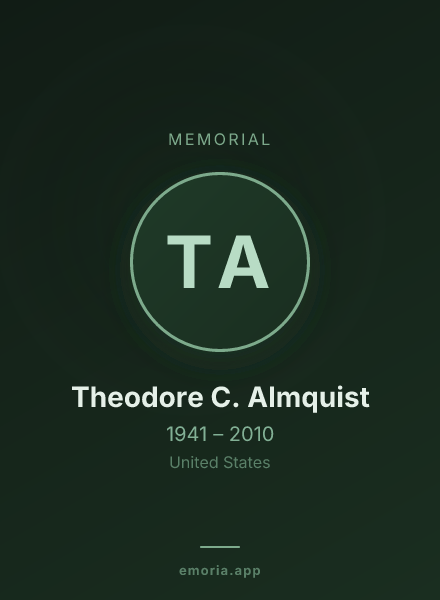 Memorial portrait of Theodore C. Almquist