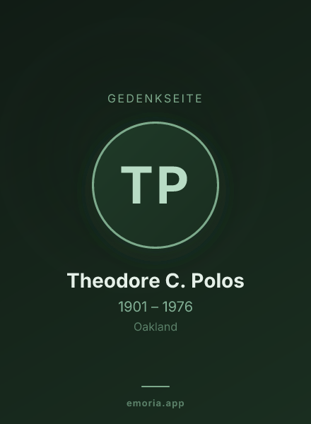 Gedenkportrait von Theodore C. Polos