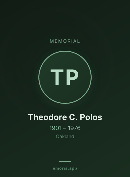 Memorial portrait of Theodore C. Polos