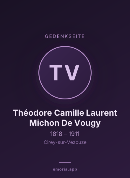 Gedenkportrait von Théodore Camille Laurent Michon De Vougy