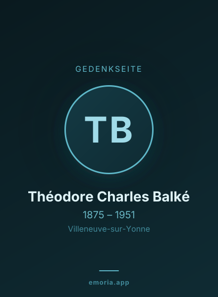 Gedenkportrait von Théodore Charles Balké