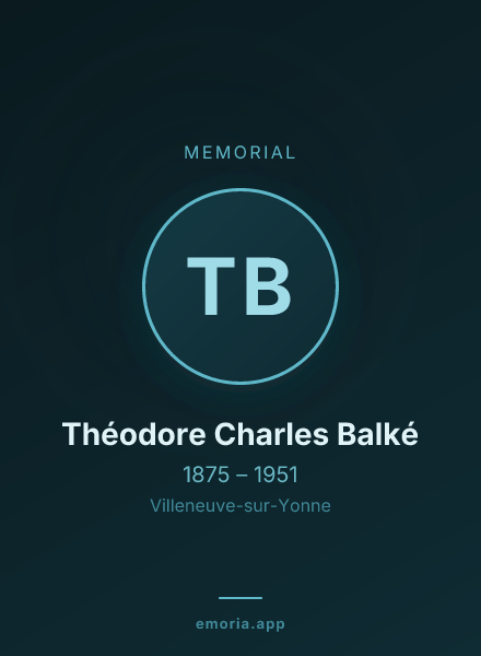 Memorial portrait of Théodore Charles Balké