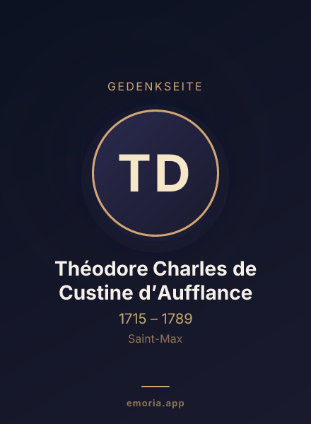Gedenkportrait von Théodore Charles de Custine d’Aufflance