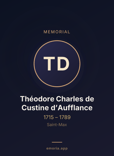 Memorial portrait of Théodore Charles de Custine d’Aufflance