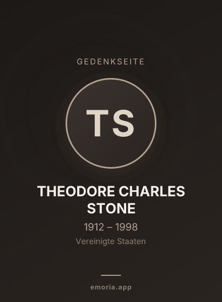 Gedenkportrait von THEODORE CHARLES STONE