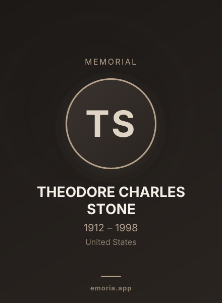 Memorial portrait of THEODORE CHARLES STONE