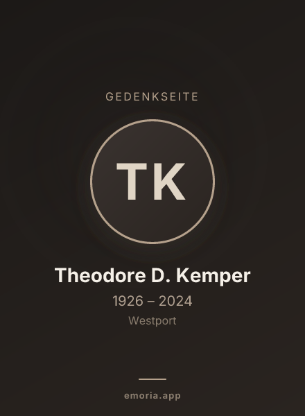 Gedenkportrait von Theodore D. Kemper