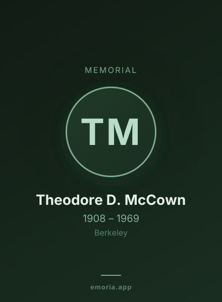Memorial portrait of Theodore D. McCown