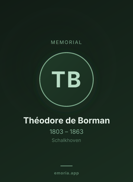 Memorial portrait of Théodore de Borman