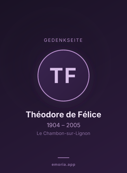 Gedenkportrait von Théodore de Félice