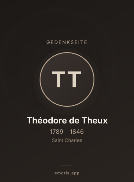 Gedenkportrait von Théodore de Theux