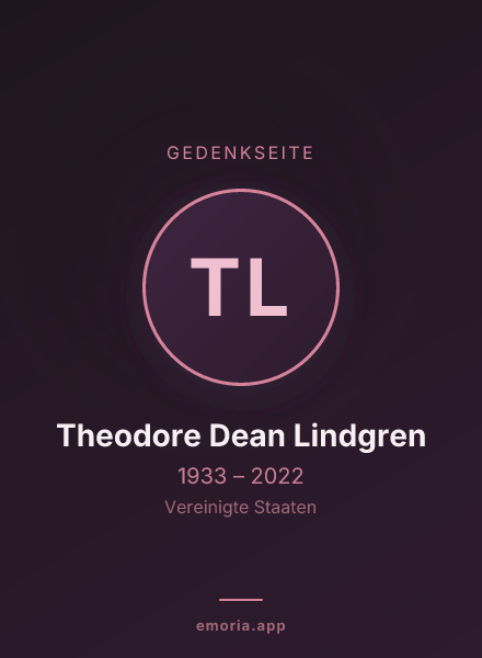 Gedenkportrait von Theodore Dean Lindgren