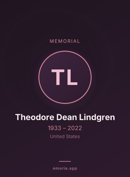Memorial portrait of Theodore Dean Lindgren