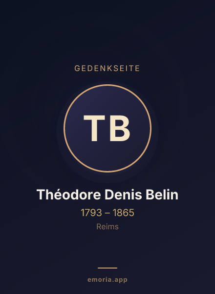 Gedenkportrait von Théodore Denis Belin