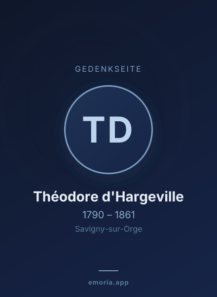 Gedenkportrait von Théodore d'Hargeville