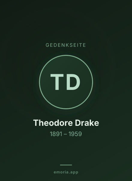 Gedenkportrait von Theodore Drake