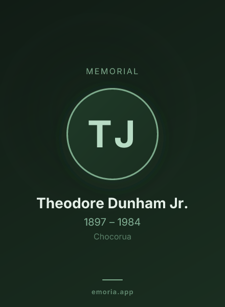 Memorial portrait of Theodore Dunham Jr.