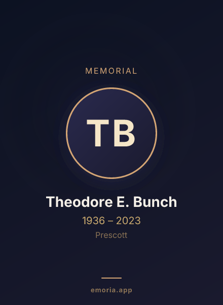 Memorial portrait of Theodore E. Bunch