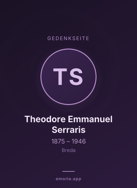 Gedenkportrait von Theodore Emmanuel Serraris