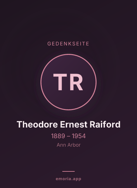 Gedenkportrait von Theodore Ernest Raiford