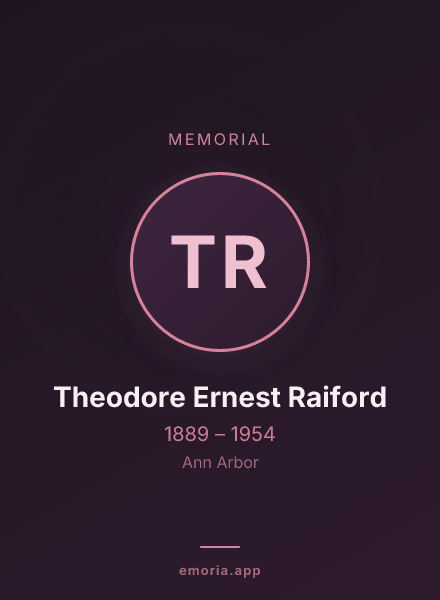 Memorial portrait of Theodore Ernest Raiford