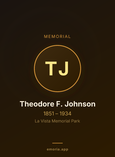 Memorial portrait of Theodore F. Johnson