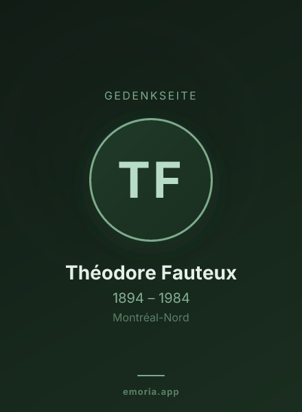 Gedenkportrait von Théodore Fauteux