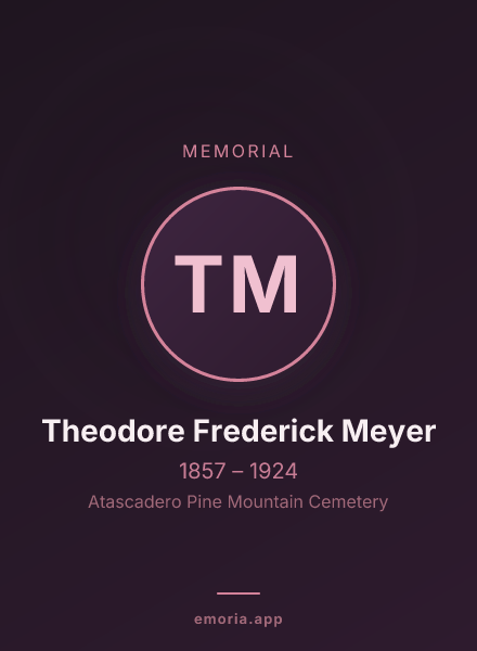 Memorial portrait of Theodore Frederick Meyer