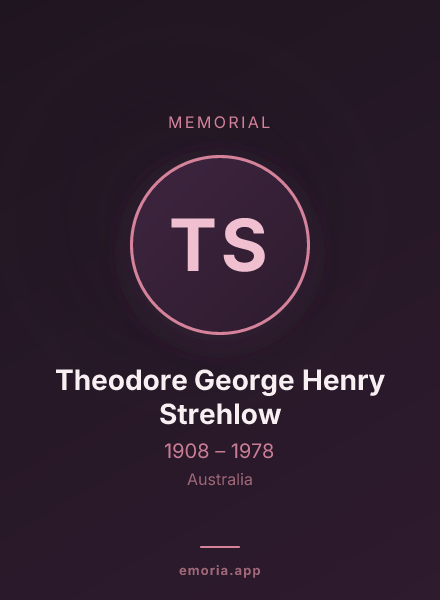 Memorial portrait of Theodore George Henry Strehlow