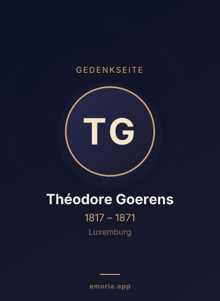 Gedenkportrait von Théodore Goerens