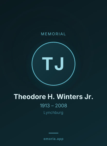 Memorial portrait of Theodore H. Winters Jr.